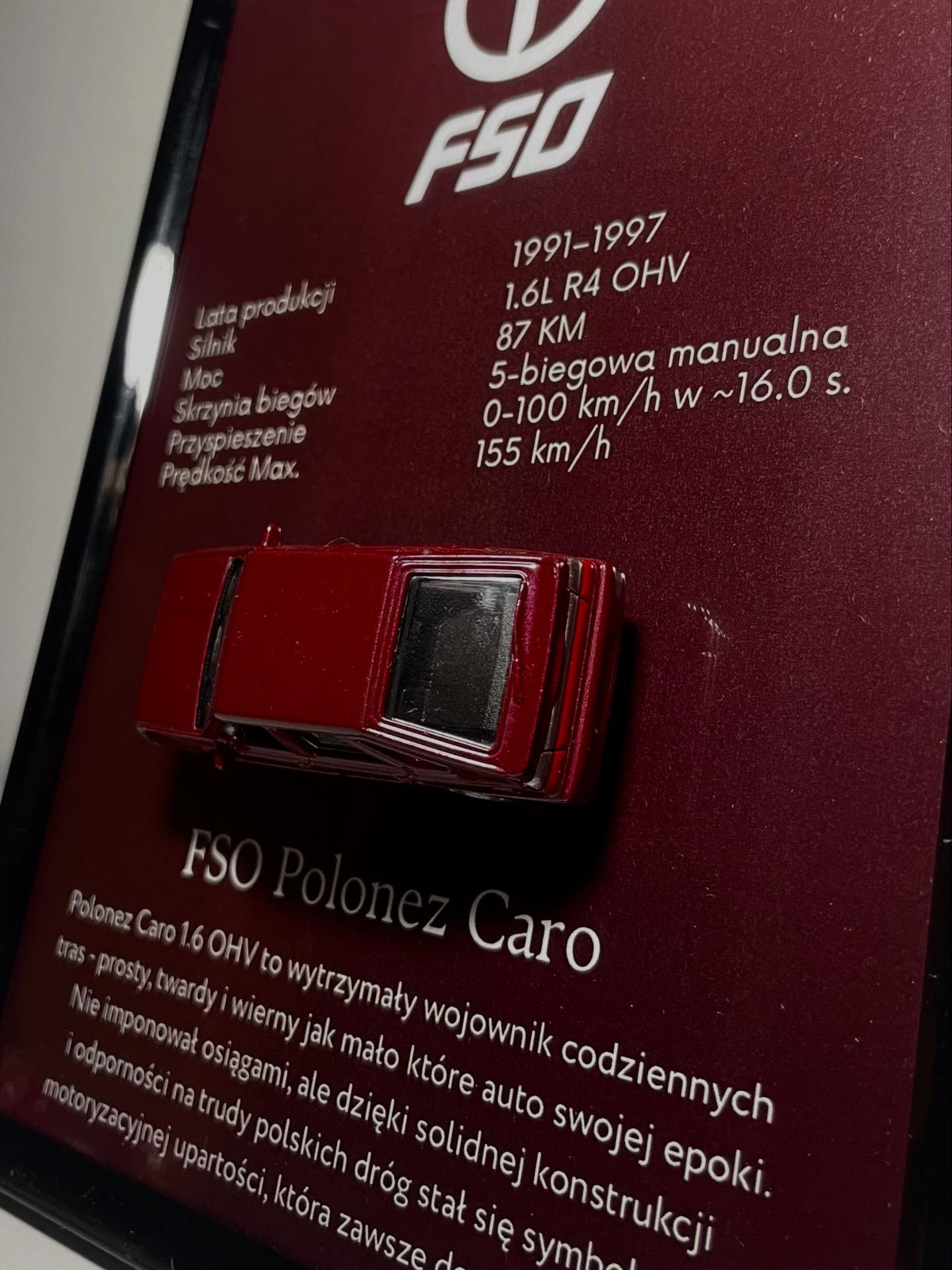 FSO Polonez Caro Model w Ramce – zbliżenie na model